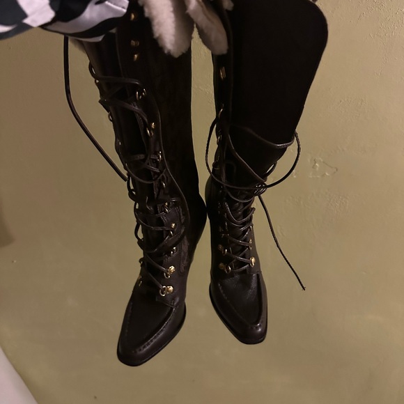 Michael Kors Brown Lace-Up Boots - Picture 9 of 12